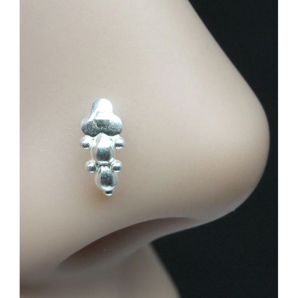 Indian traditional design Silver Nose pin