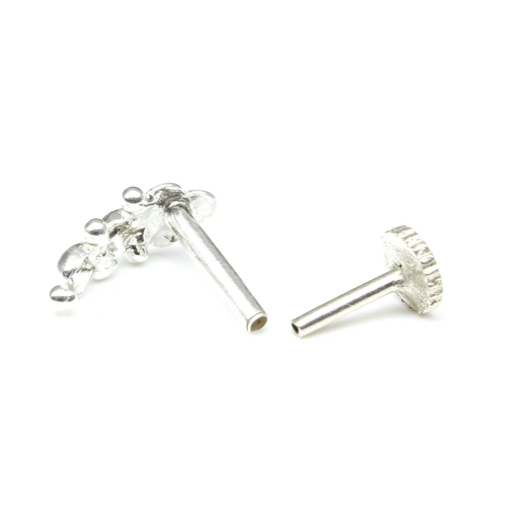 Indian traditional design Silver Nose pin - Image 3