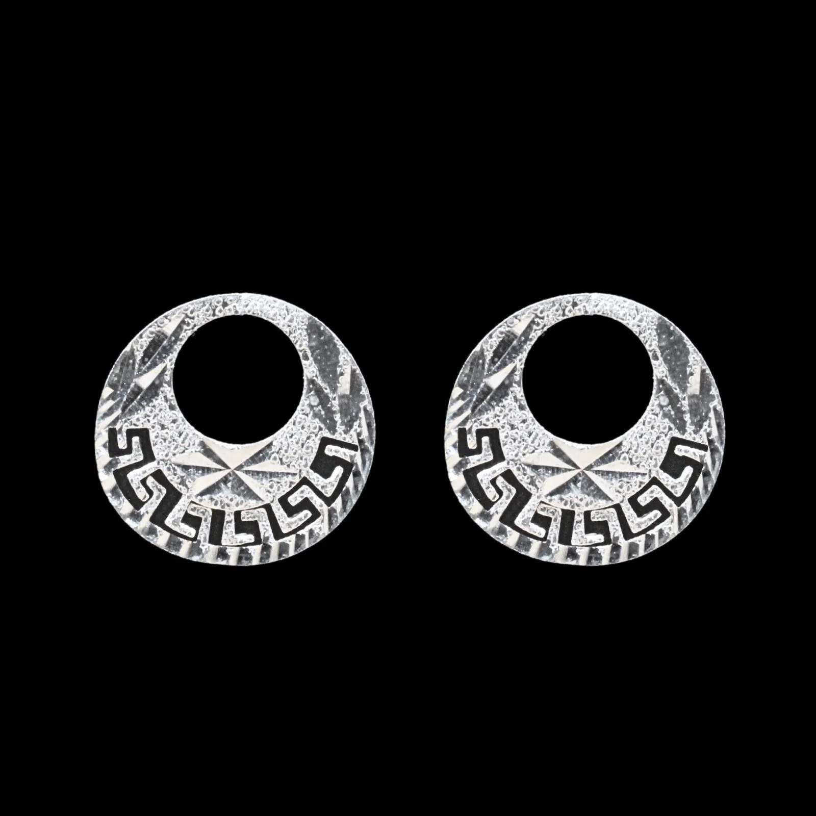 Indian trendy 925 Real Silver Round Moon Shaped Nattiyan (Nanti) men women earring