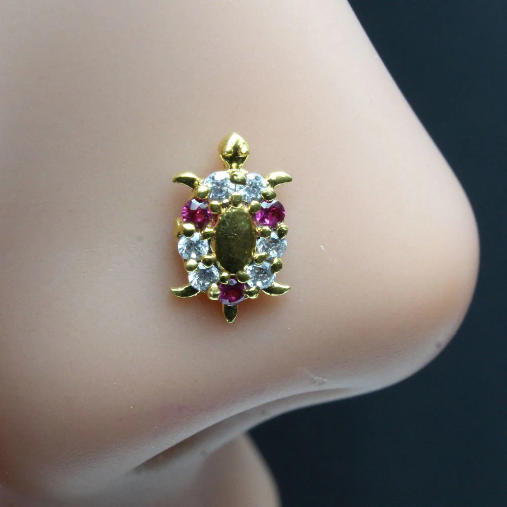 Indian Turtle nose ring/stud - Image 2
