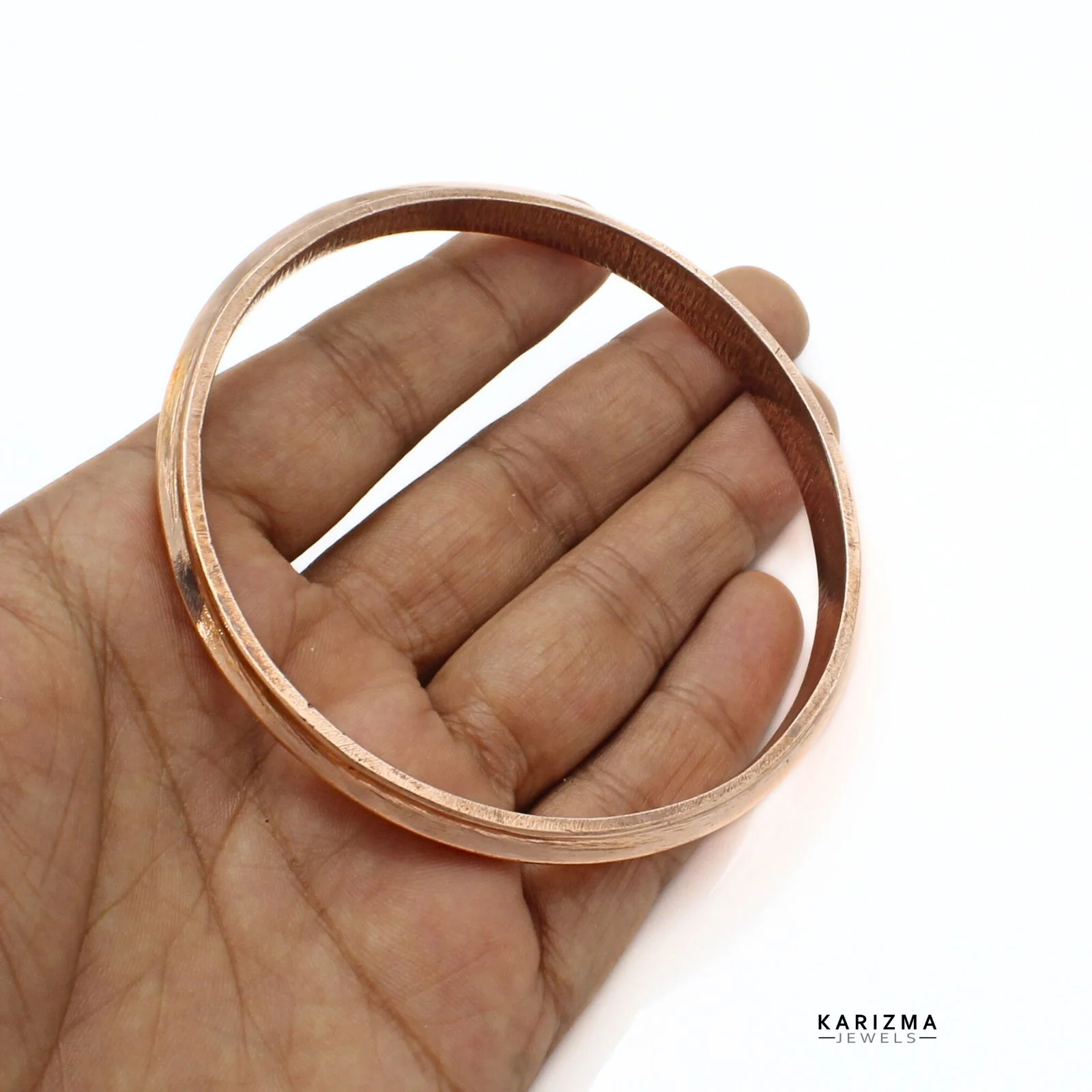 Jointless Pure Copper V shape Bangle kada for Astrology - Image 5