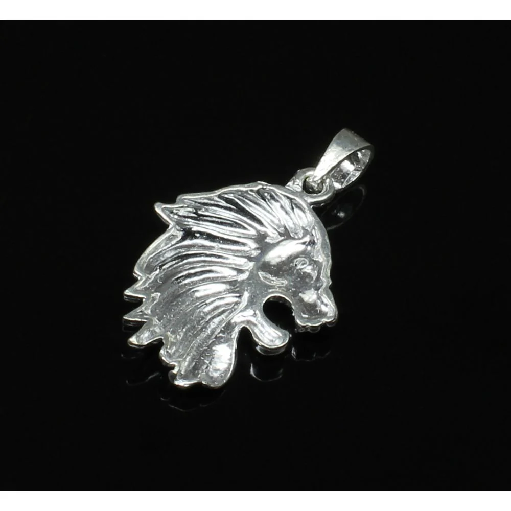 Loin Head Sterling Silver Pendant charm biker necklace gift - Image 3