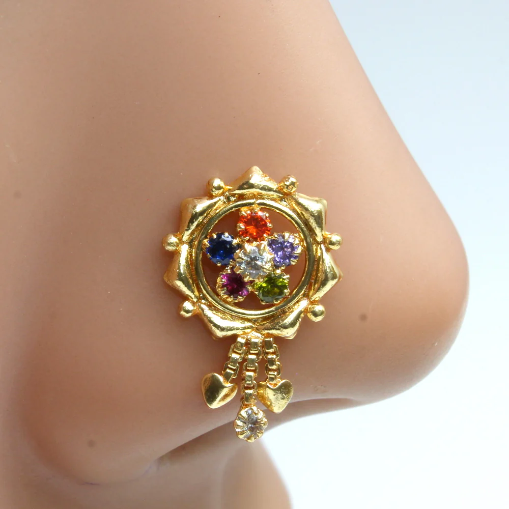 Maharashtrian drop design nose pin