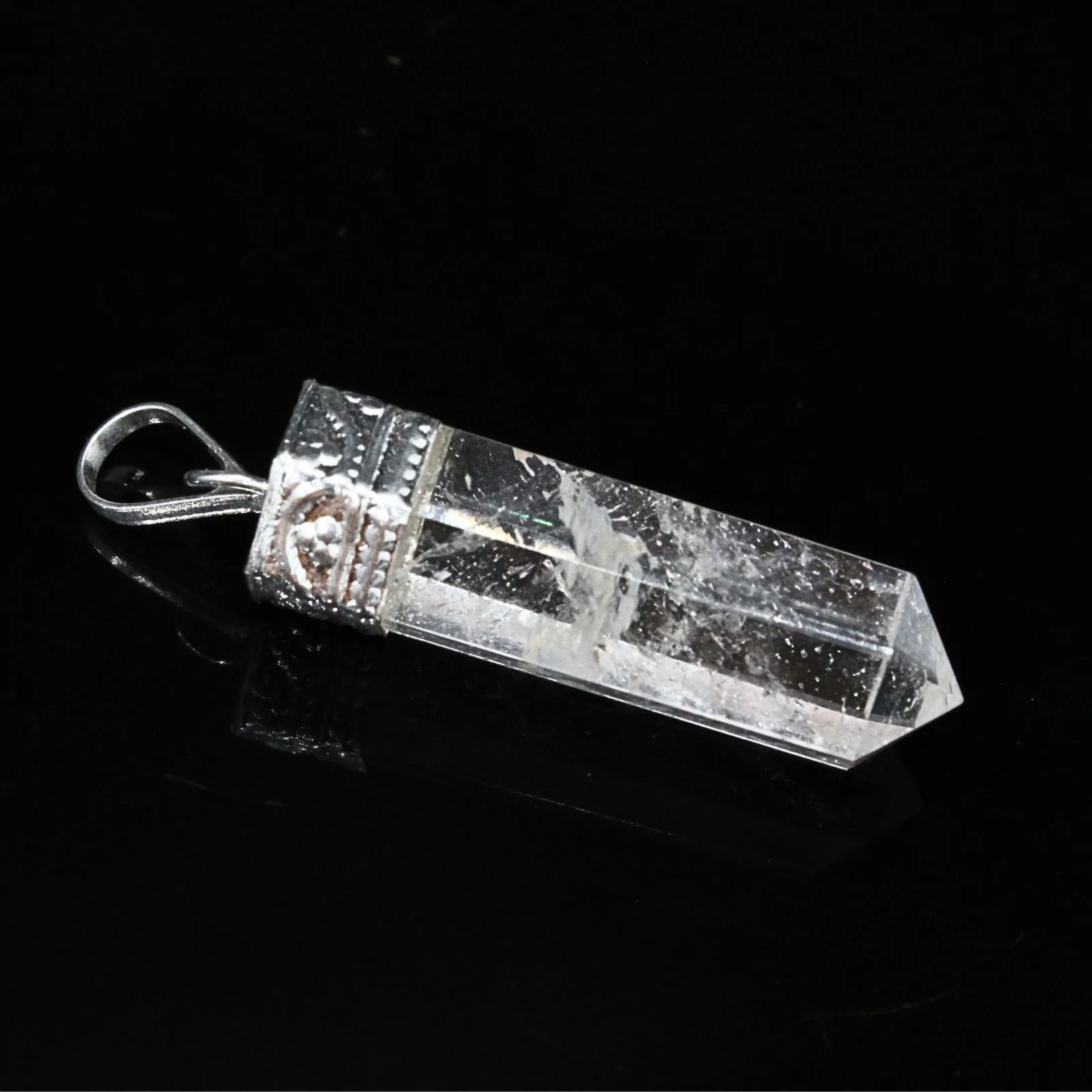Minimal Pencil Design - Natural Quartz Crystal Healing Pendant - Image 4