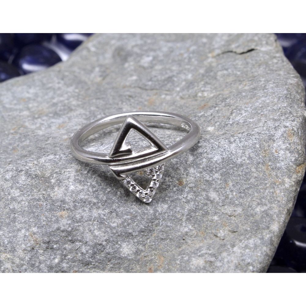 Modern Geometric Shape 925 Silver Fashion Ring - Image 3