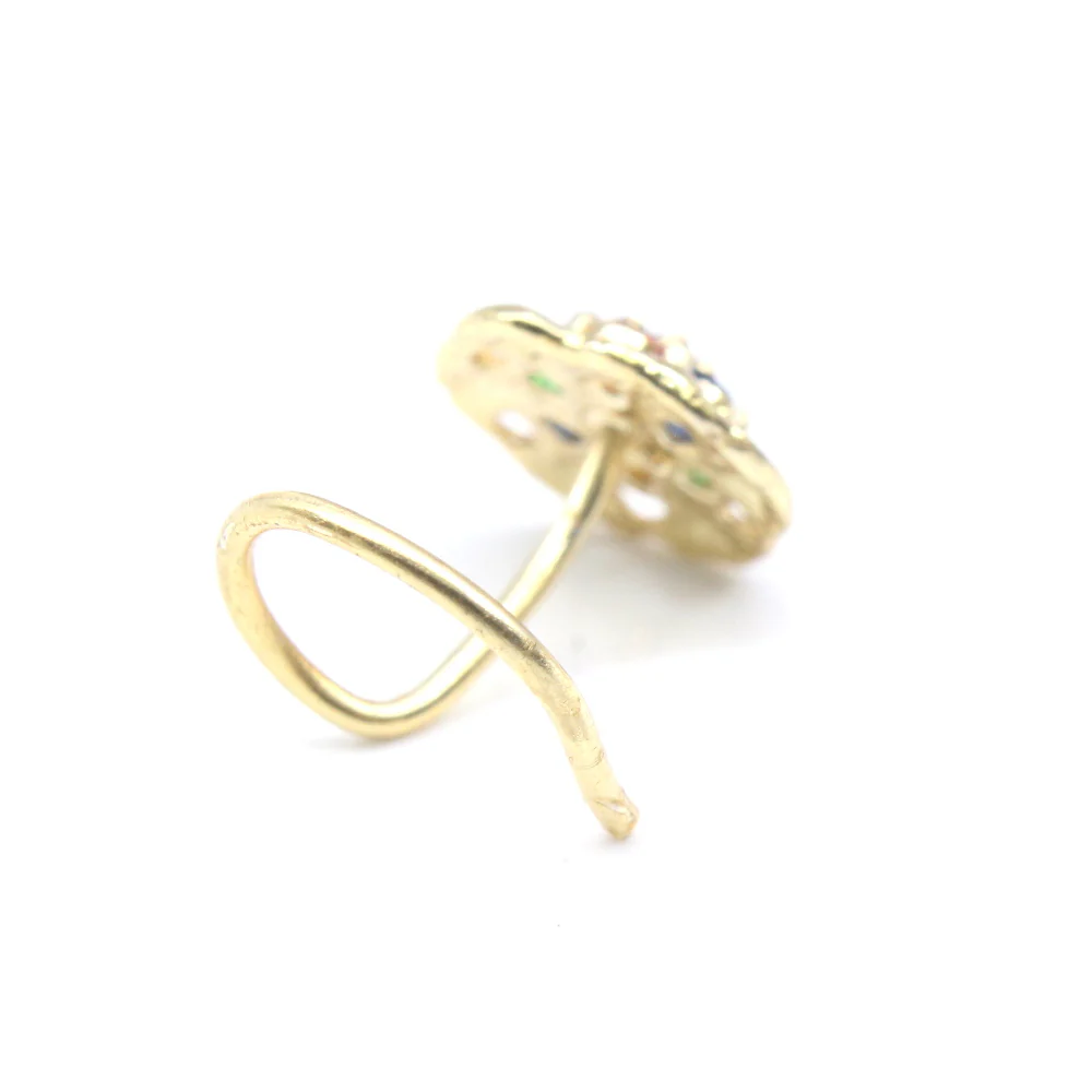 Multi Stone Gold Round Nose Pins - Image 3