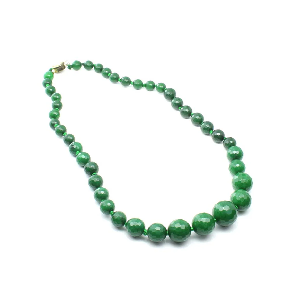 Natural Green Quartz Beads Emerald Color beads single line Necklace 19" - Image 3