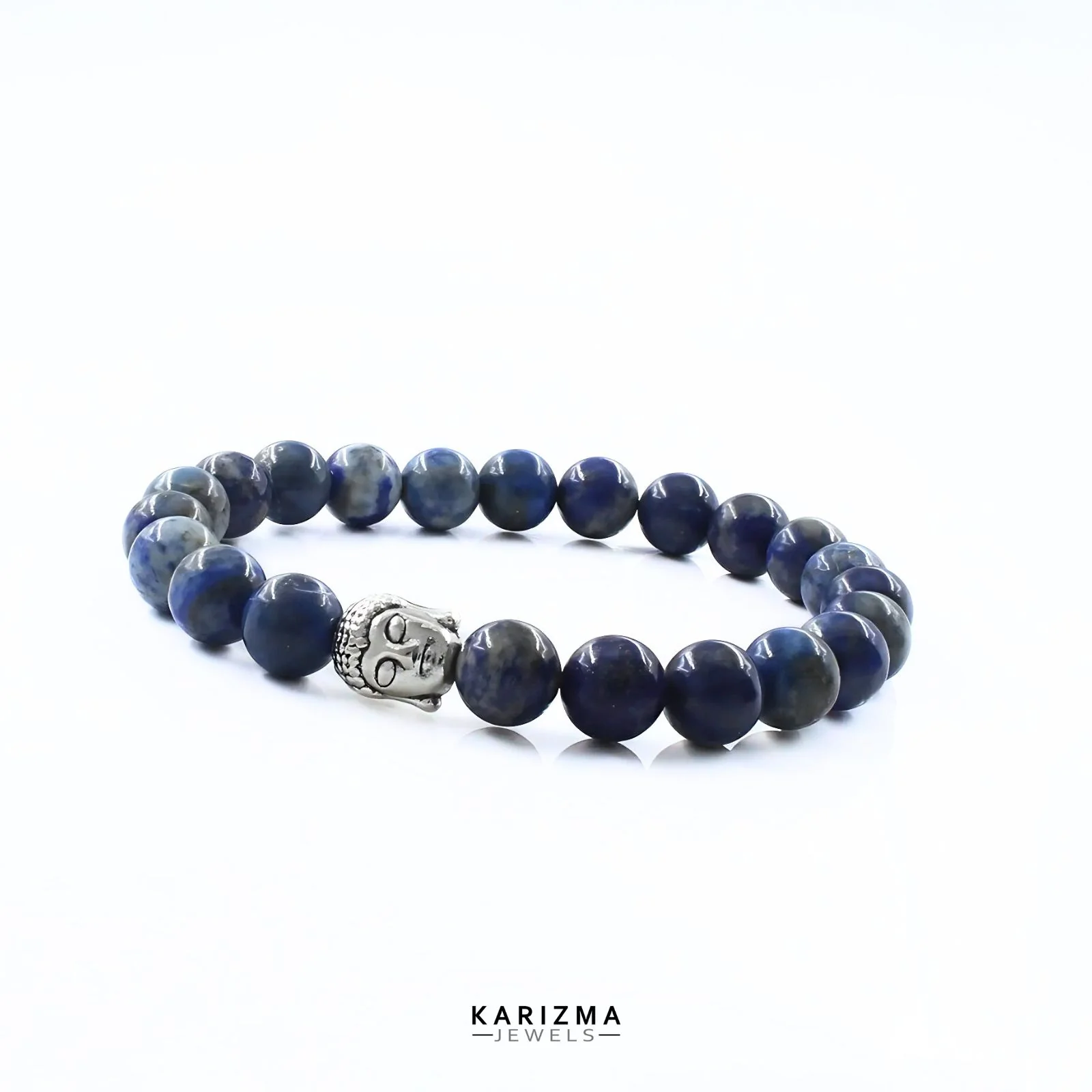 Natural Lapis Lazuli Stone Bracelet with Buddha Face – Reiki Healing & Meditation Jewelry - Image 3