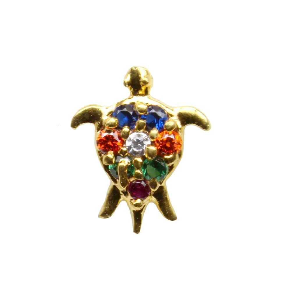 Opulent Turtle bloom nose stud
