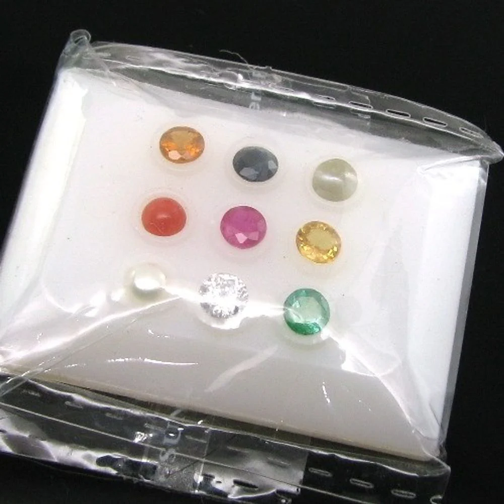 Premium 9 Stone Navratna Gemstone Set – Natural Multi-Gem Collection
