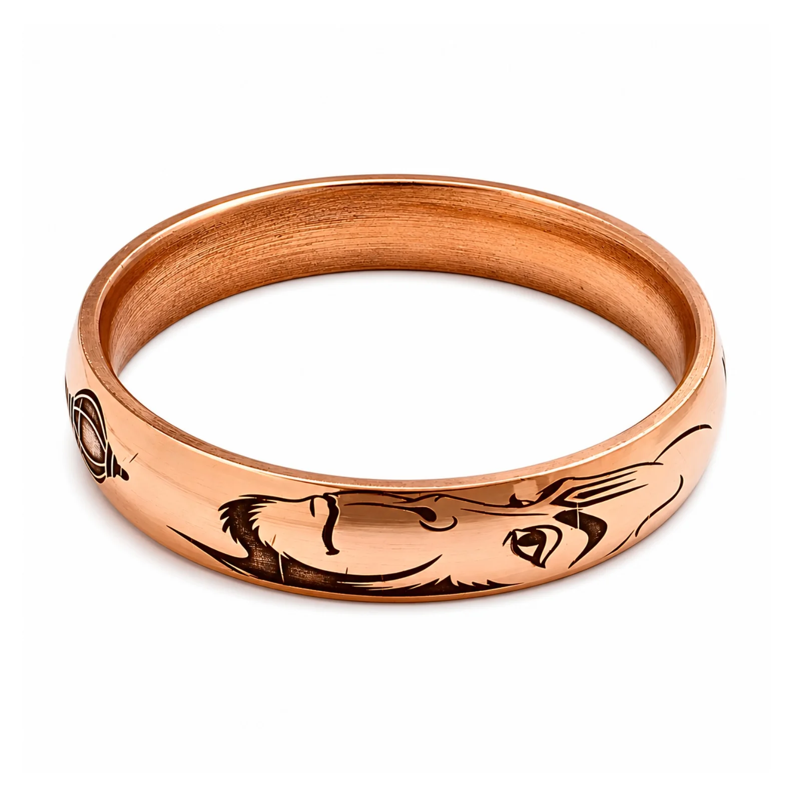 Copper Kada Bracelet Jai Shri Ram, Hanuman Face & Gada Deep Engraved - Image 4