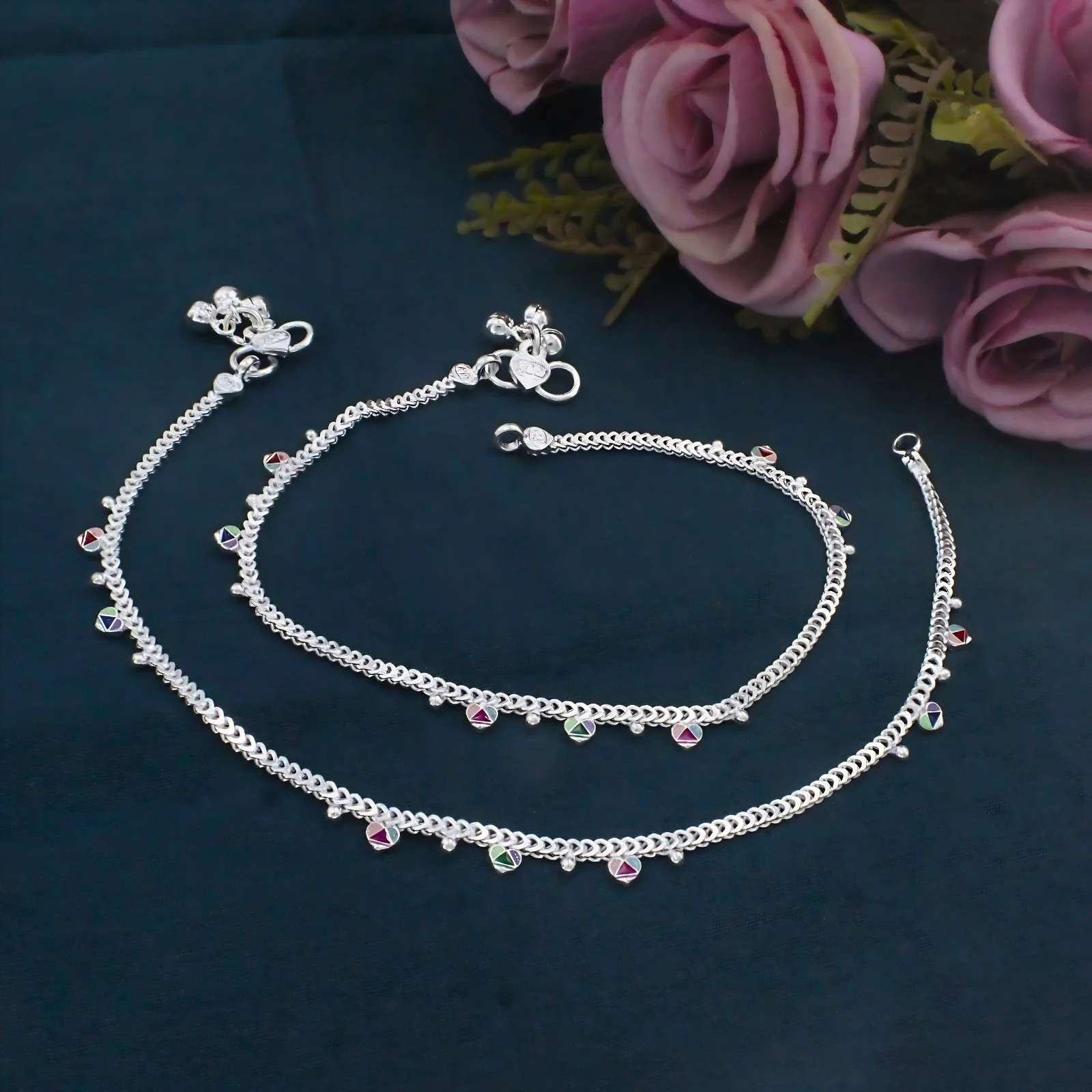 Premium Royal Real Silver Anklet for Party Wear