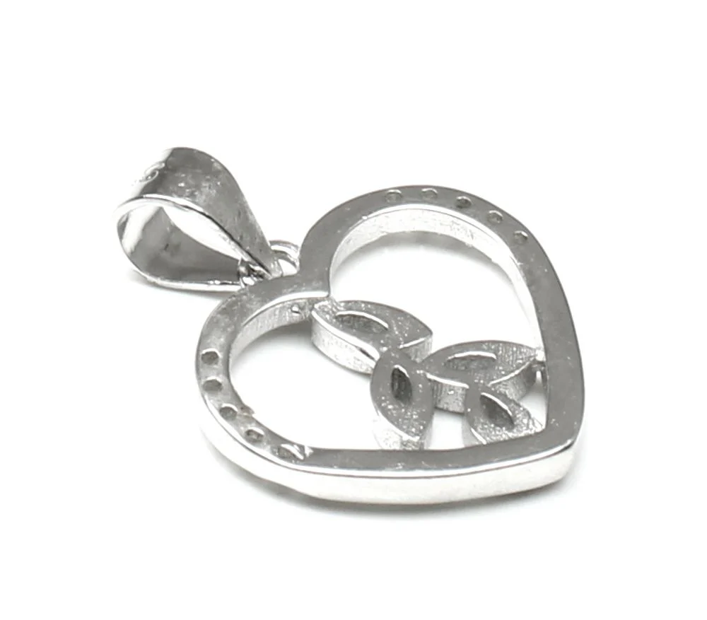 Pure 925 Sterling Silver Pendant CZ (Simulated Diamond) Platinum Finish for Girls - Image 4