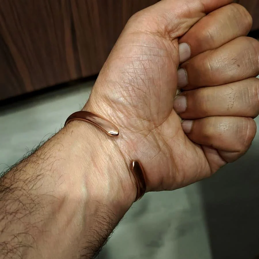 Pure Copper Adjustable Open Cuff Bangle - Image 3