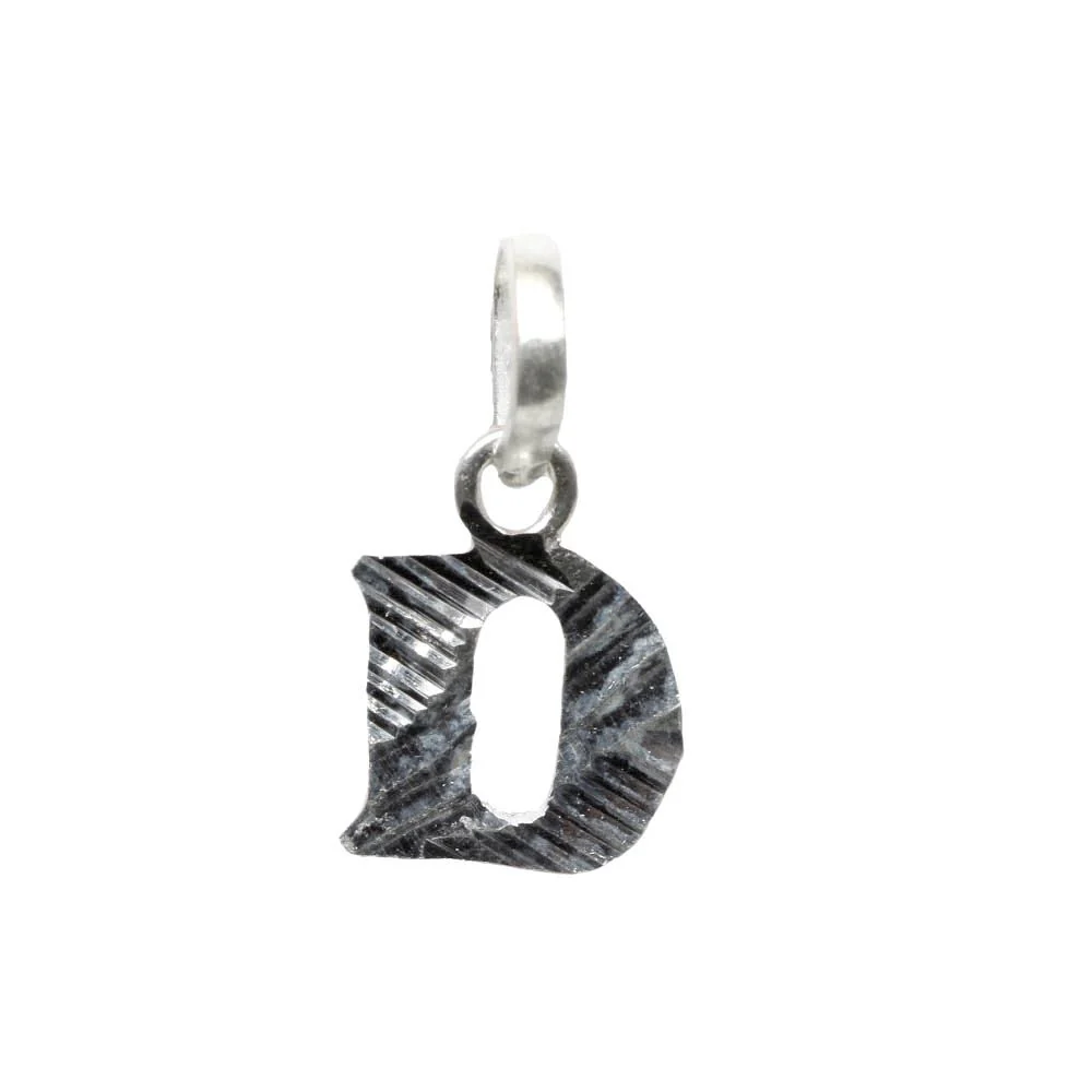 Pure Silver 'D' Letter Alphabet Pendant for men women