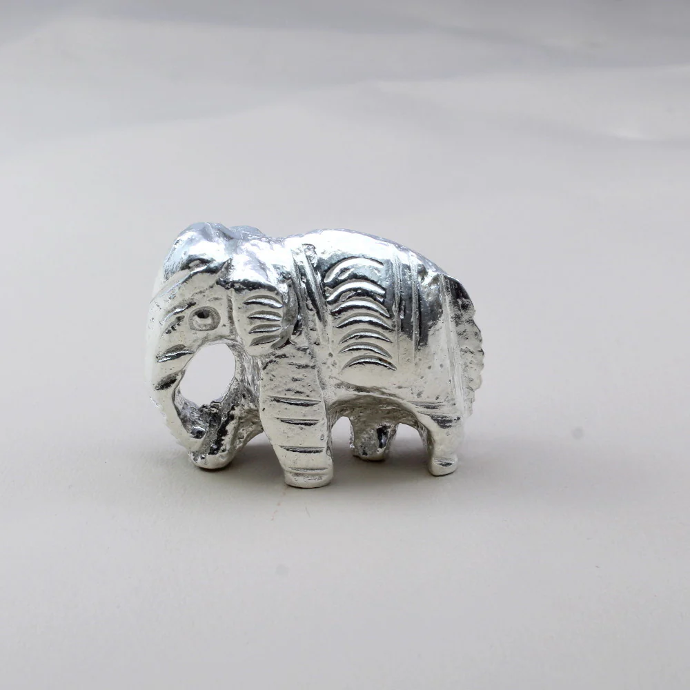 Pure Silver Elephant Lucky Gajraj chandi ka Hathy Lal kitab remedy solid inside - Image 6