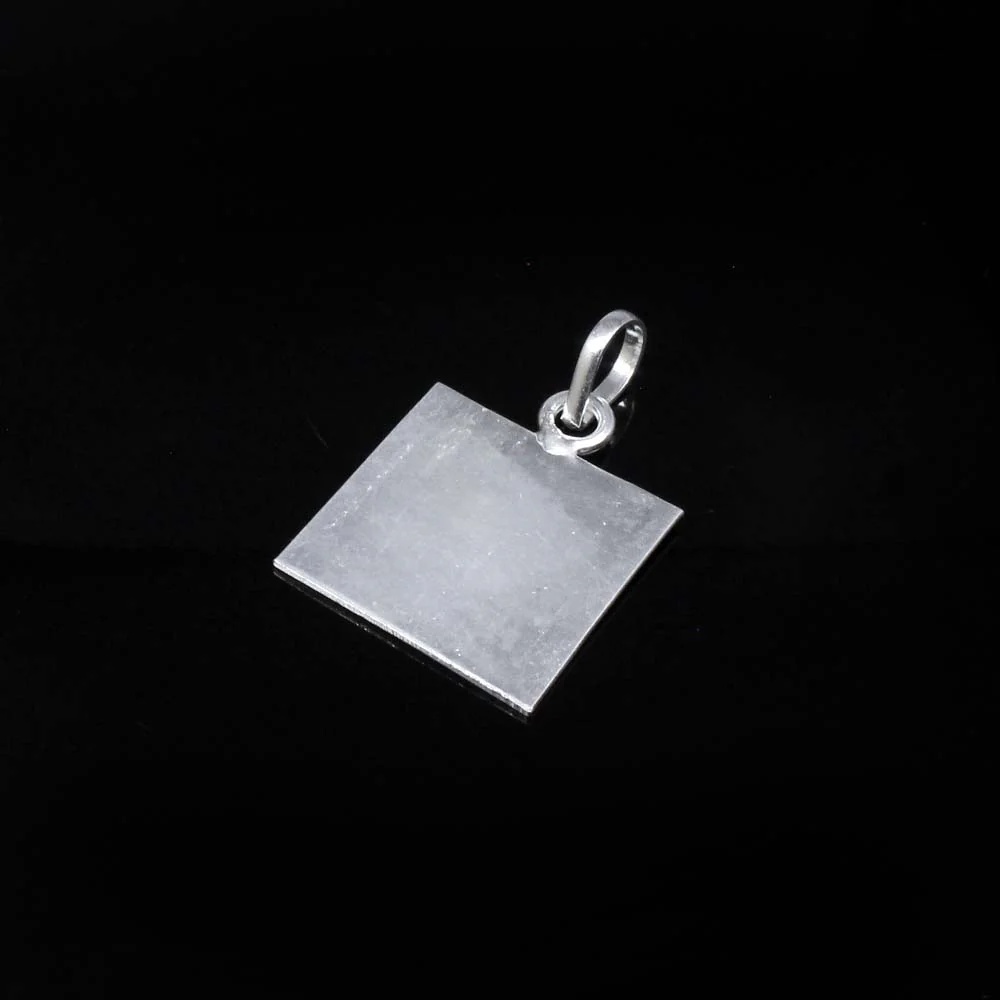 Pure Solid Silver Square Piece Chokor Pendant for lal kitab astrology - Image 2