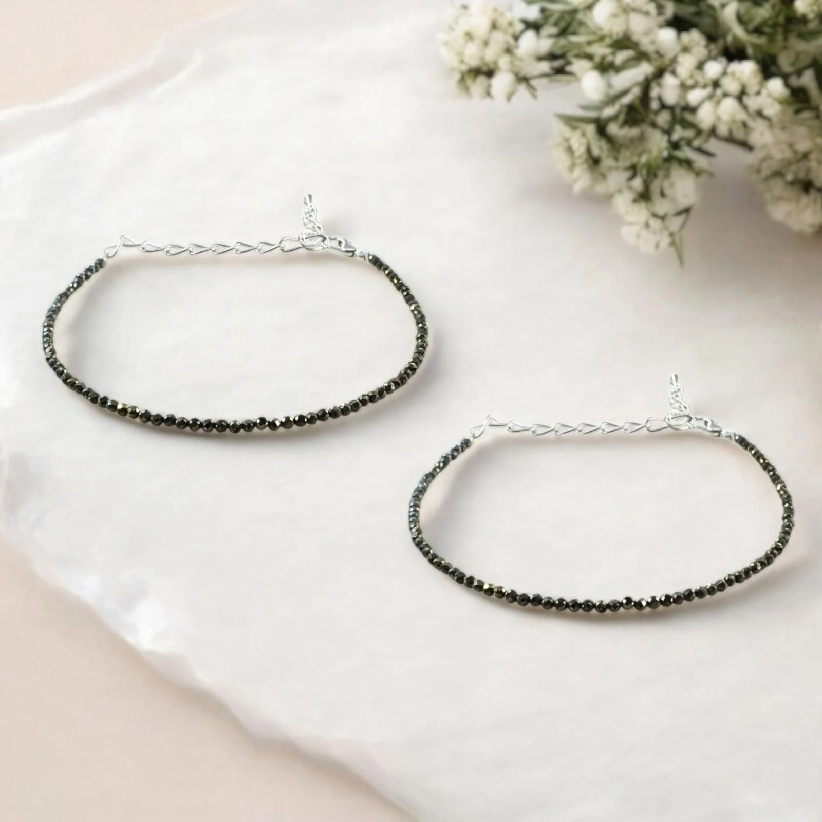 Pyrite Adjustable Attract Money & Wealth for Women Anklet
