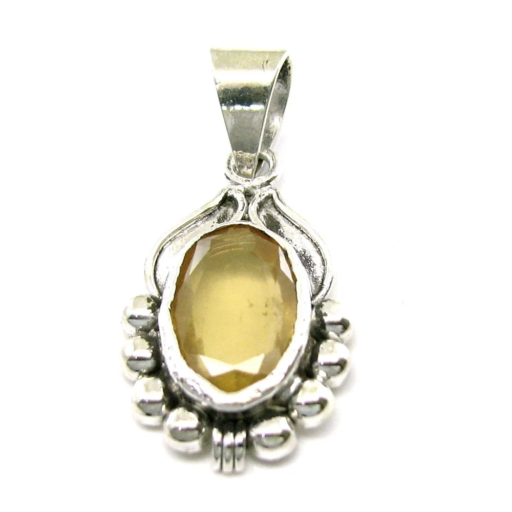 Rahu Gemstone Gomedh Birthstone Rashi Ratna Silver Pendant