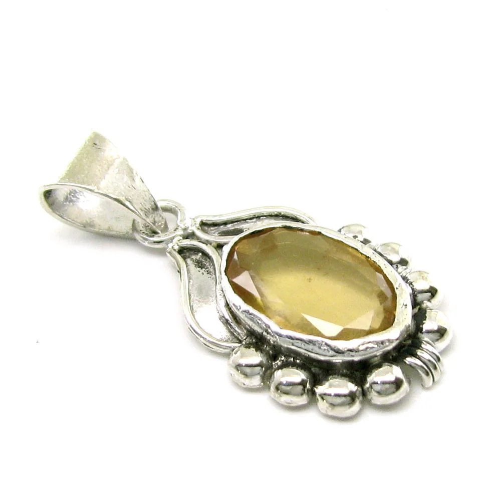 Rahu Gemstone Gomedh Birthstone Rashi Ratna Silver Pendant - Image 2