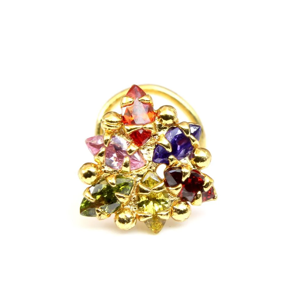 Rainbow spark design nose ring piercing - Image 2