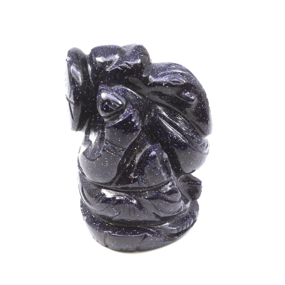 Rare 261Ct Blue Sunstone Lord Ganesha – Handcrafted Carving Art Idol - Image 3