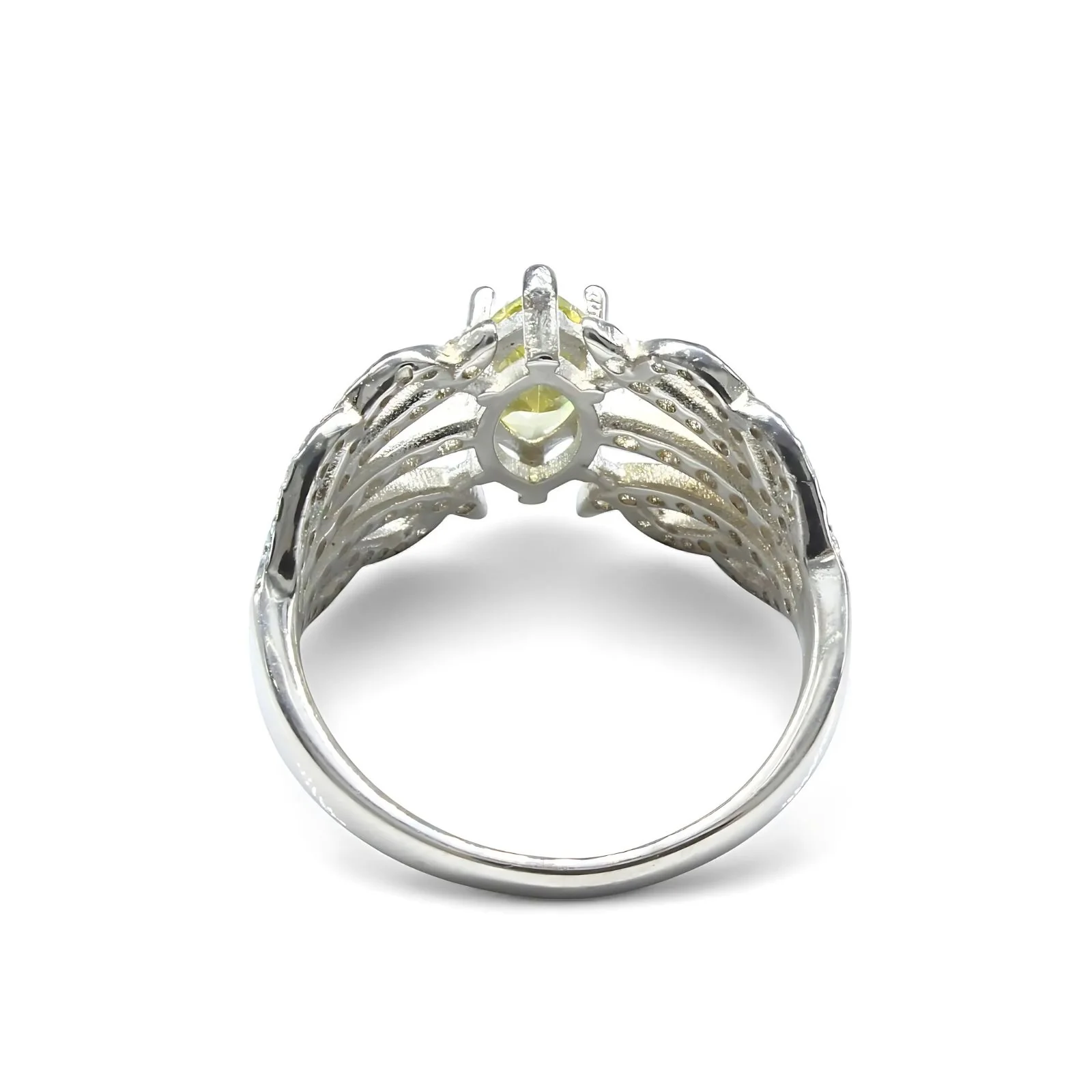 Real 925 Silver Lemon White CZ Engagement Ring - Image 6