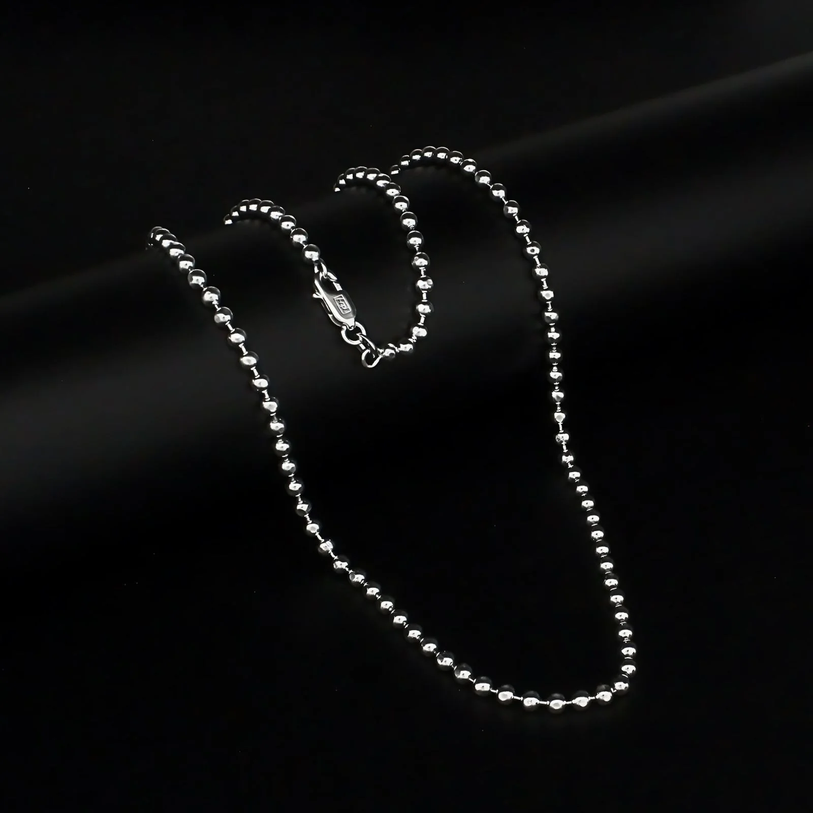 Real 925 Sterling Silver Ball Design Unisex Neck Chain 18"