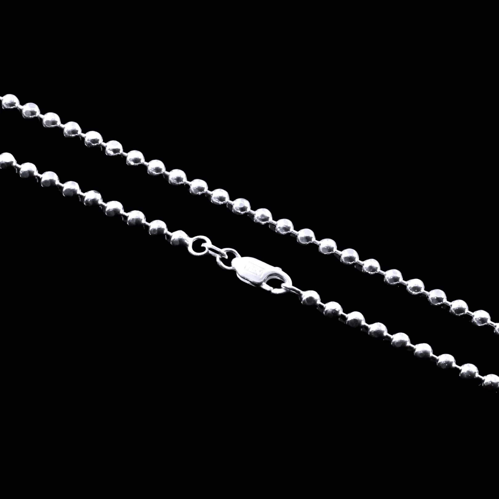 Real 925 Sterling Silver Ball Design Unisex Neck Chain 18" - Image 4