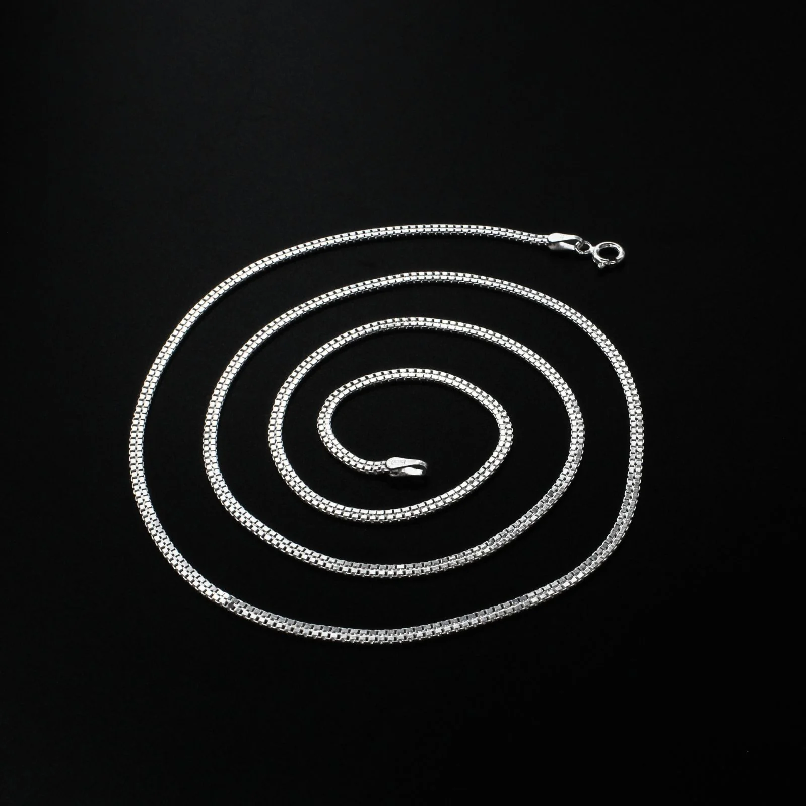 Real 925 Sterling Silver box design Neck Chain 24" - Image 3