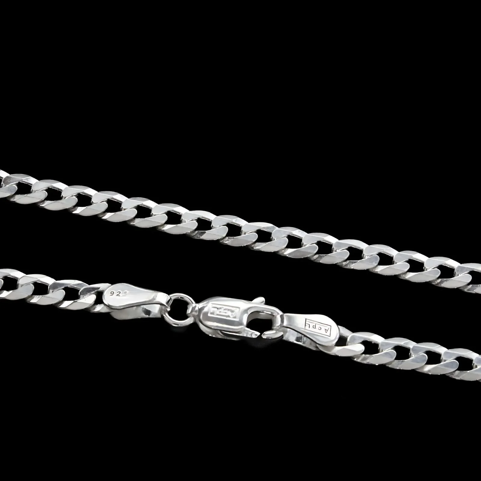 Real 925 Sterling Silver Excellent Cuban Link Neck Chain 20" - Image 3