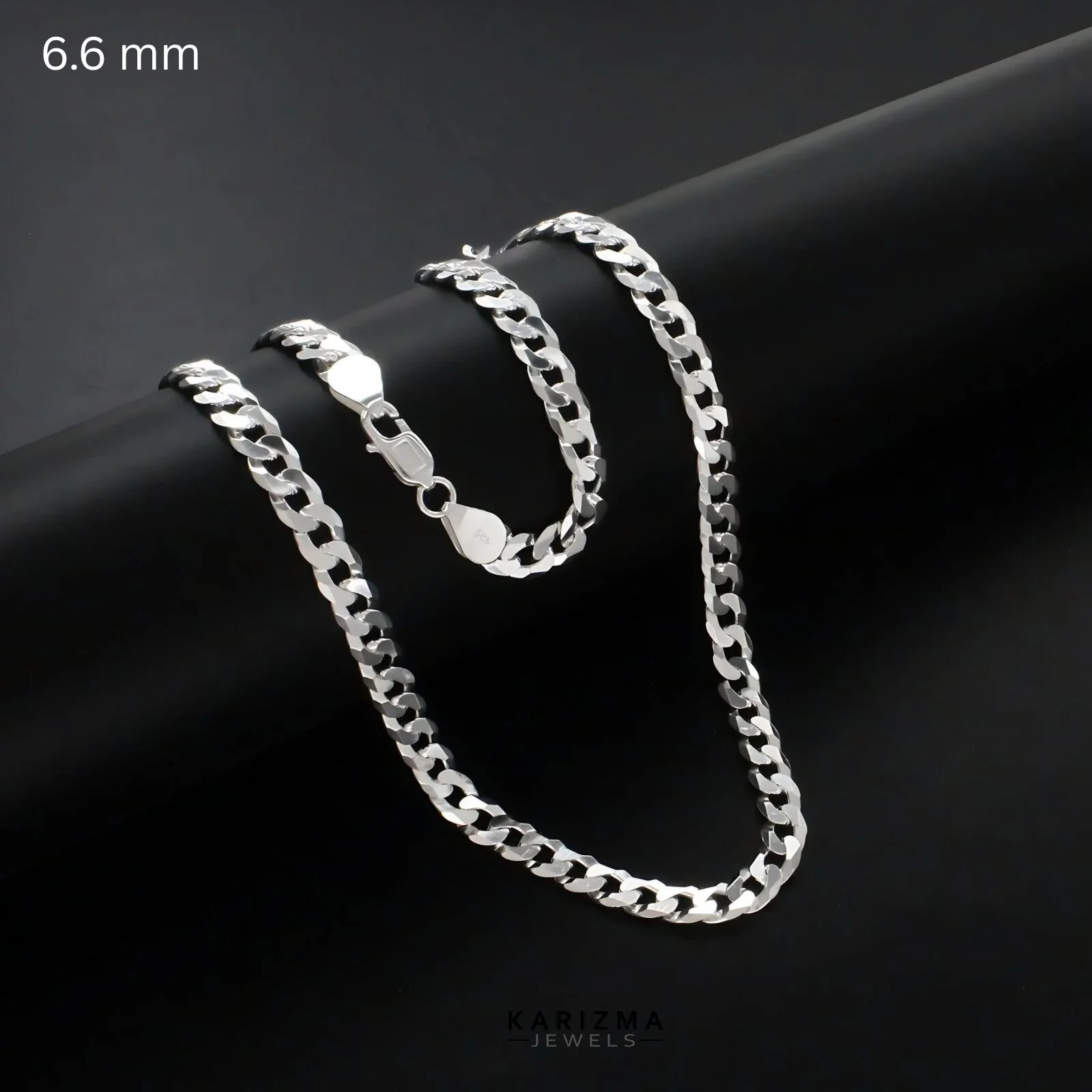 Real 925 Sterling Silver Excellent Cuban Link Neck Chain 20" - Image 6