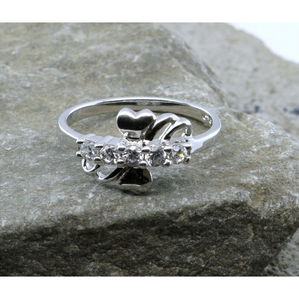 Real 925 Sterling Silver Twin-Heart Butterfly Design Ring - Image 2