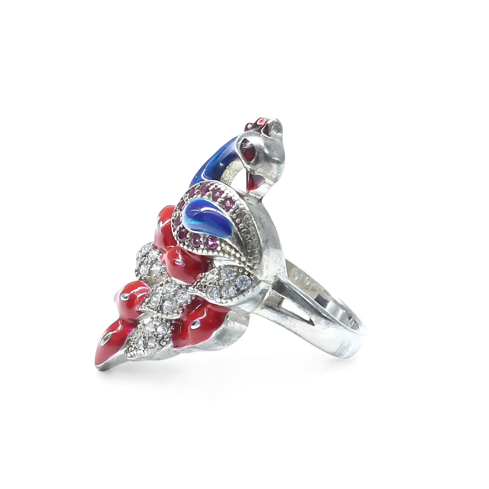 Real 925 Sterling Silver Women's Ring Statement Cocktail Jewelry - Image 3