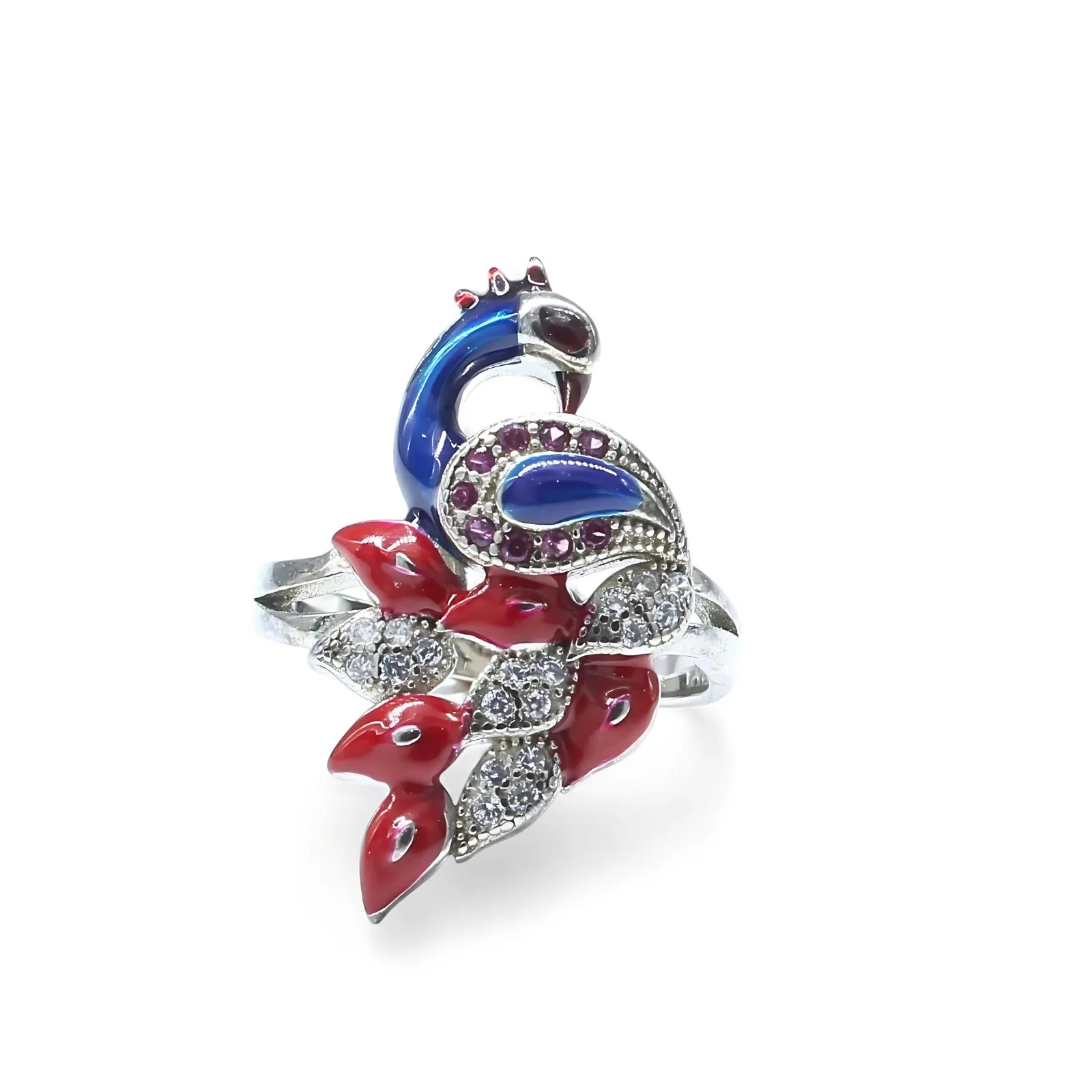 Real 925 Sterling Silver Women's Ring Statement Cocktail Jewelry - Image 4