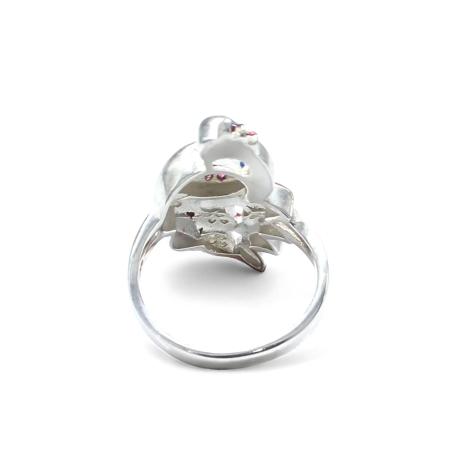 Real 925 Sterling Silver Women's Ring Statement Cocktail Jewelry - Image 5