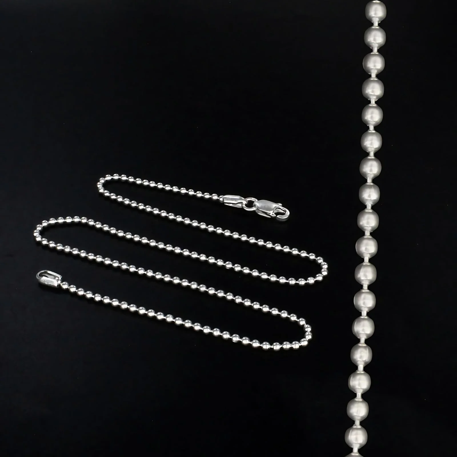 Real Silver Excellent gifting ball bead Neck chain 16" - Image 2