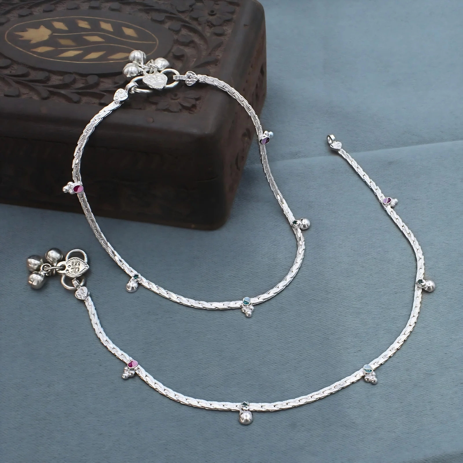 Real Silver Flat Chain Anklet for Women Daily Wear