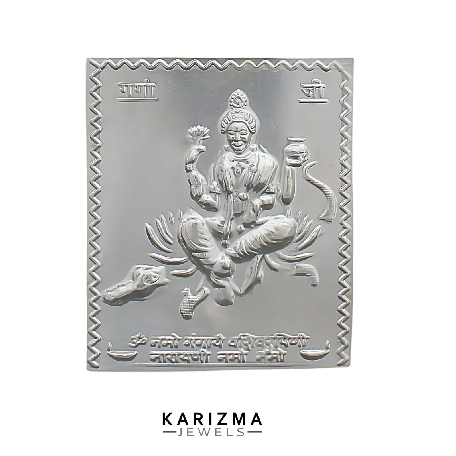 Real Silver Ganga Ji silver sheet for Hindu religious red book remedies - Image 2