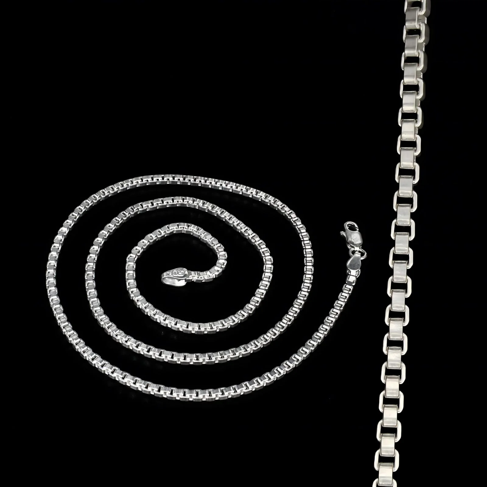 Real Silver handmade Square Venetian Box Neck chain - Image 2