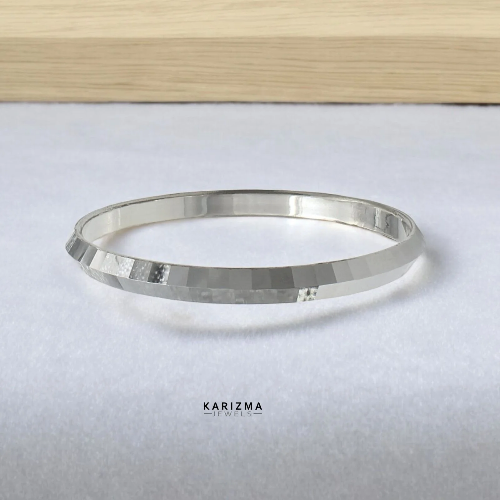 Real Silver Men's Bangle Bracelet - Image 3
