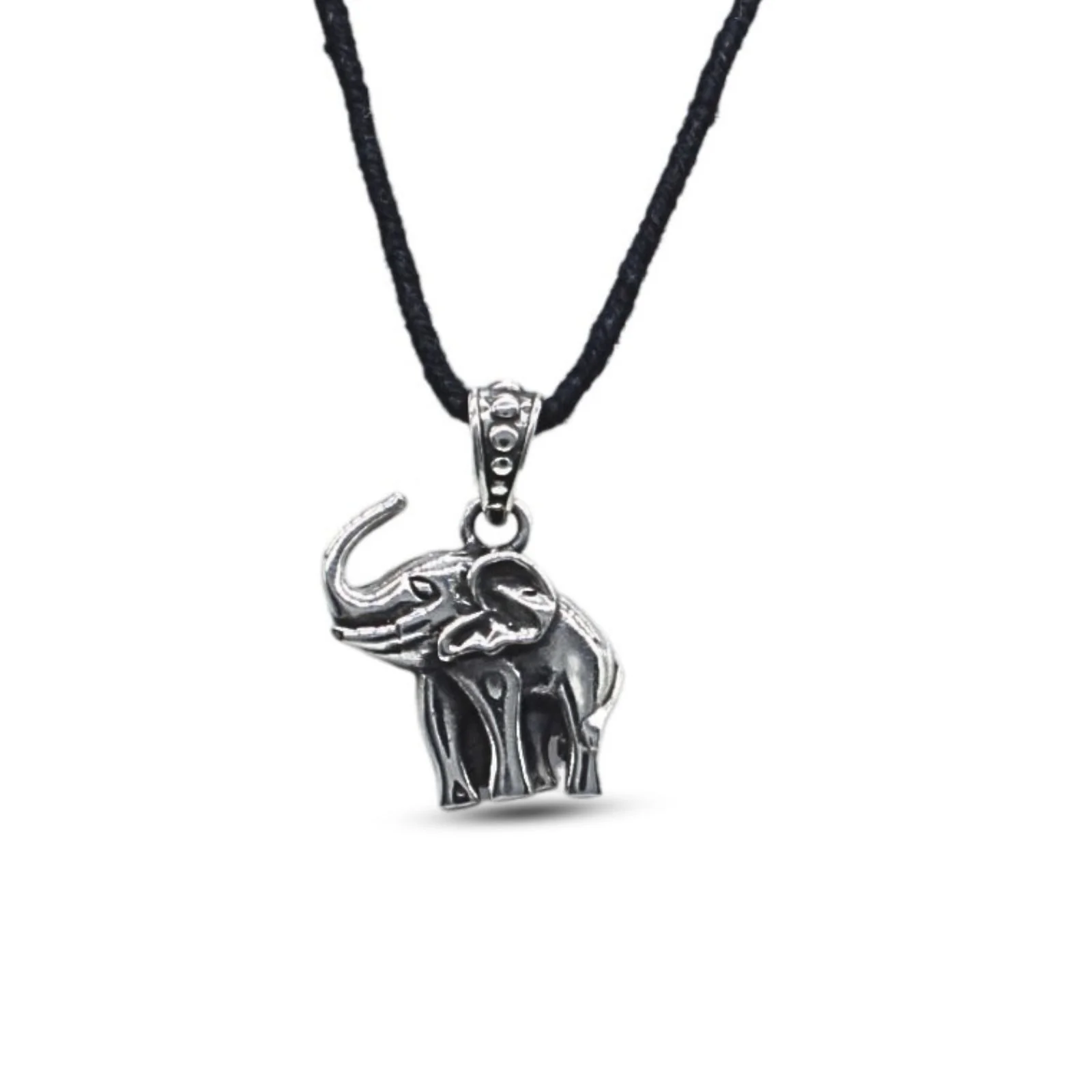 Real Silver Oxidized Elephant in small size animal unisex Pendant