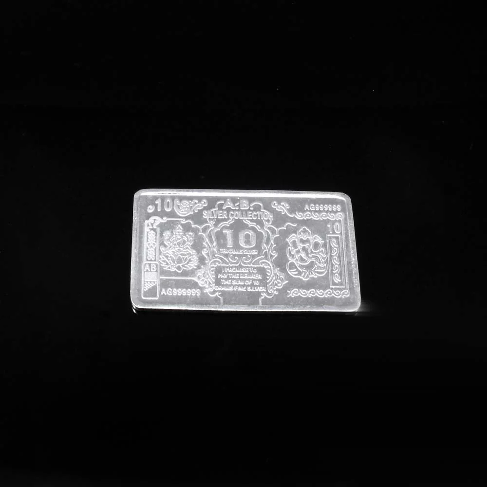 Real Silver Plate Laxmi Ganesh 10Gram Red Book Remedy - Image 2