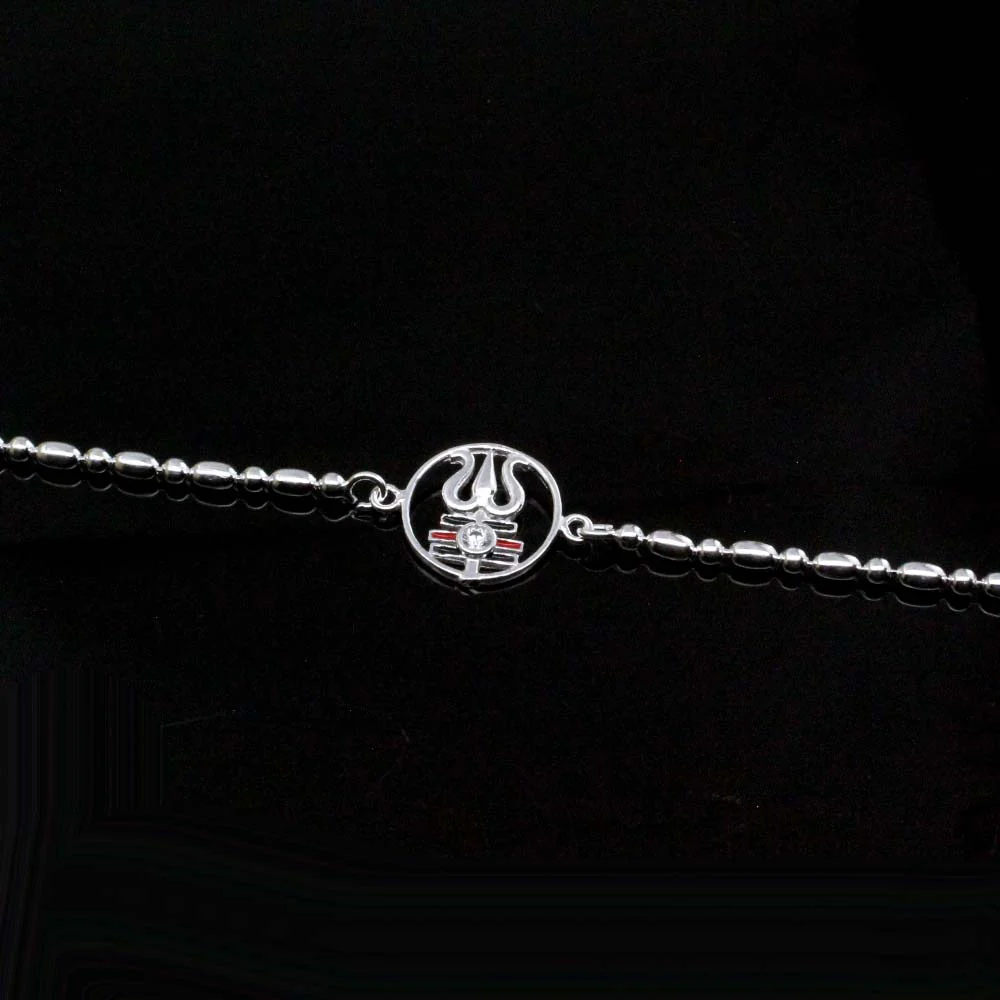 Real Silver Religious Bracelet Rakhi for men women 8.2" - Image 4
