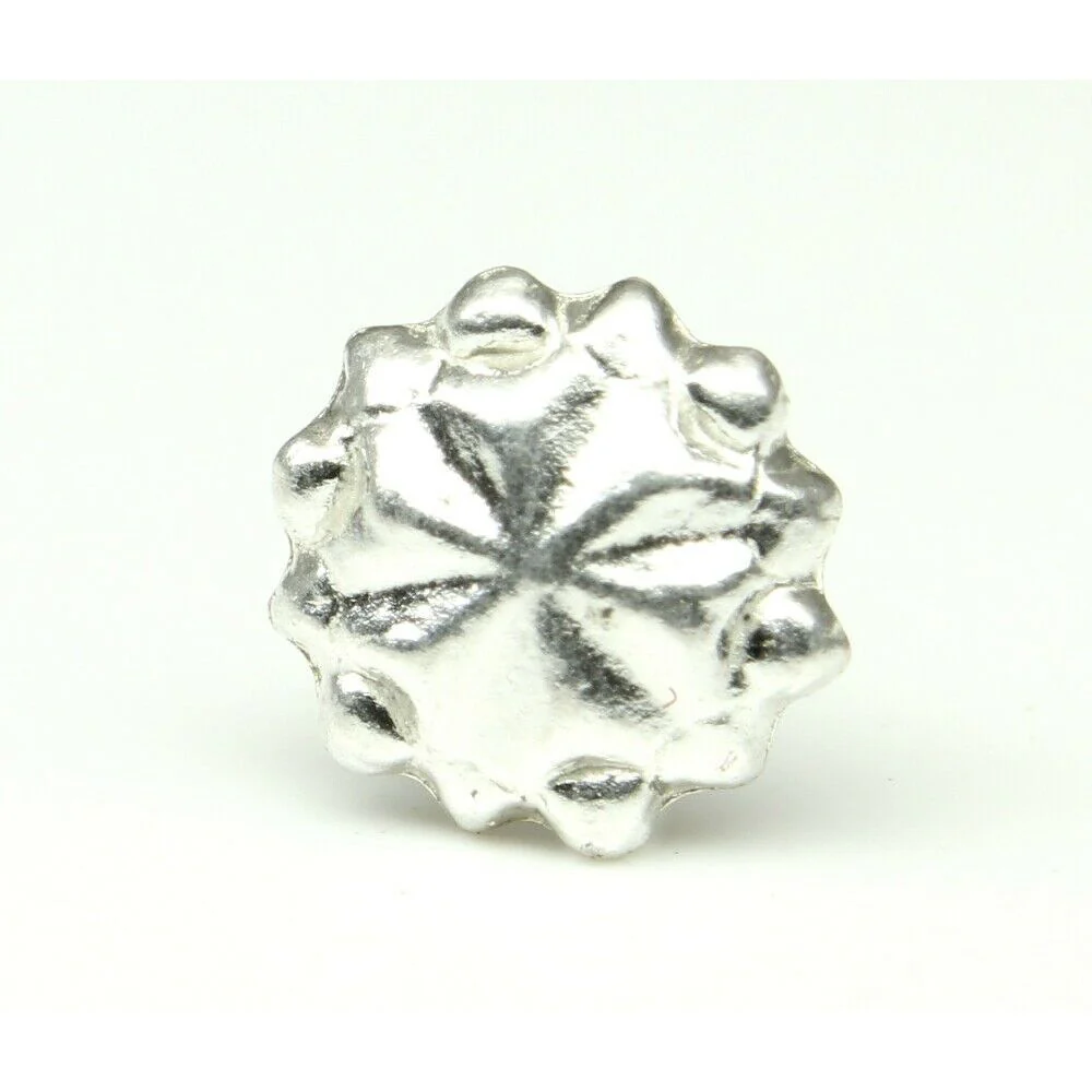 Real Silver snowflake bead cap Nose Pin - Image 3
