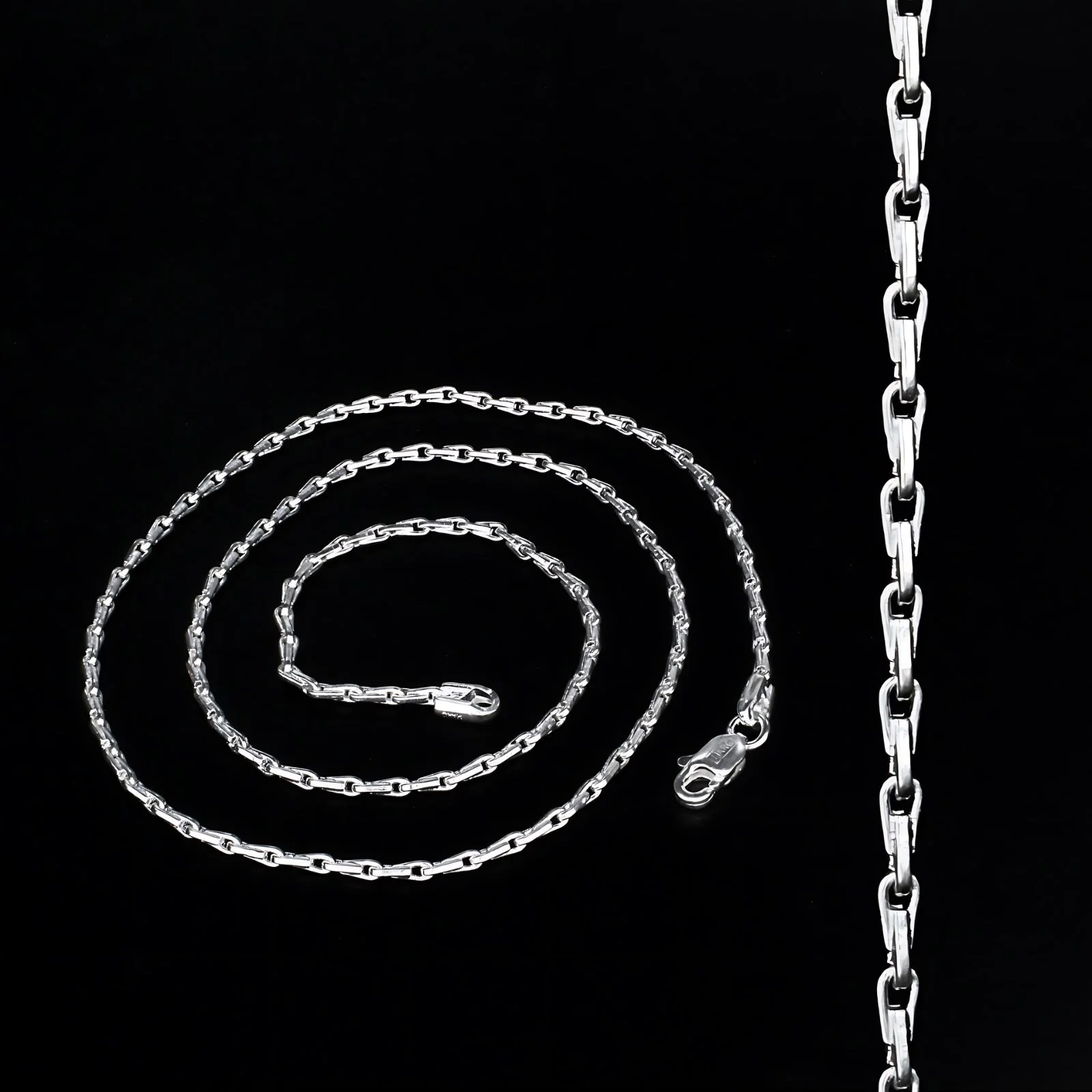 Real Silver trendy rice design Neck chain 22" - Image 2