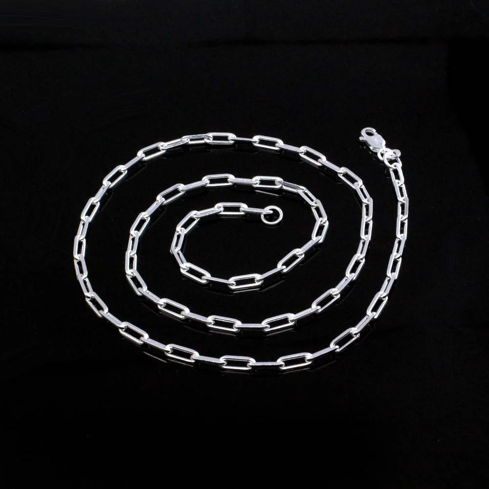 Real Solid Silver Indian Box Style Chain 20" Neck Chain - Image 3