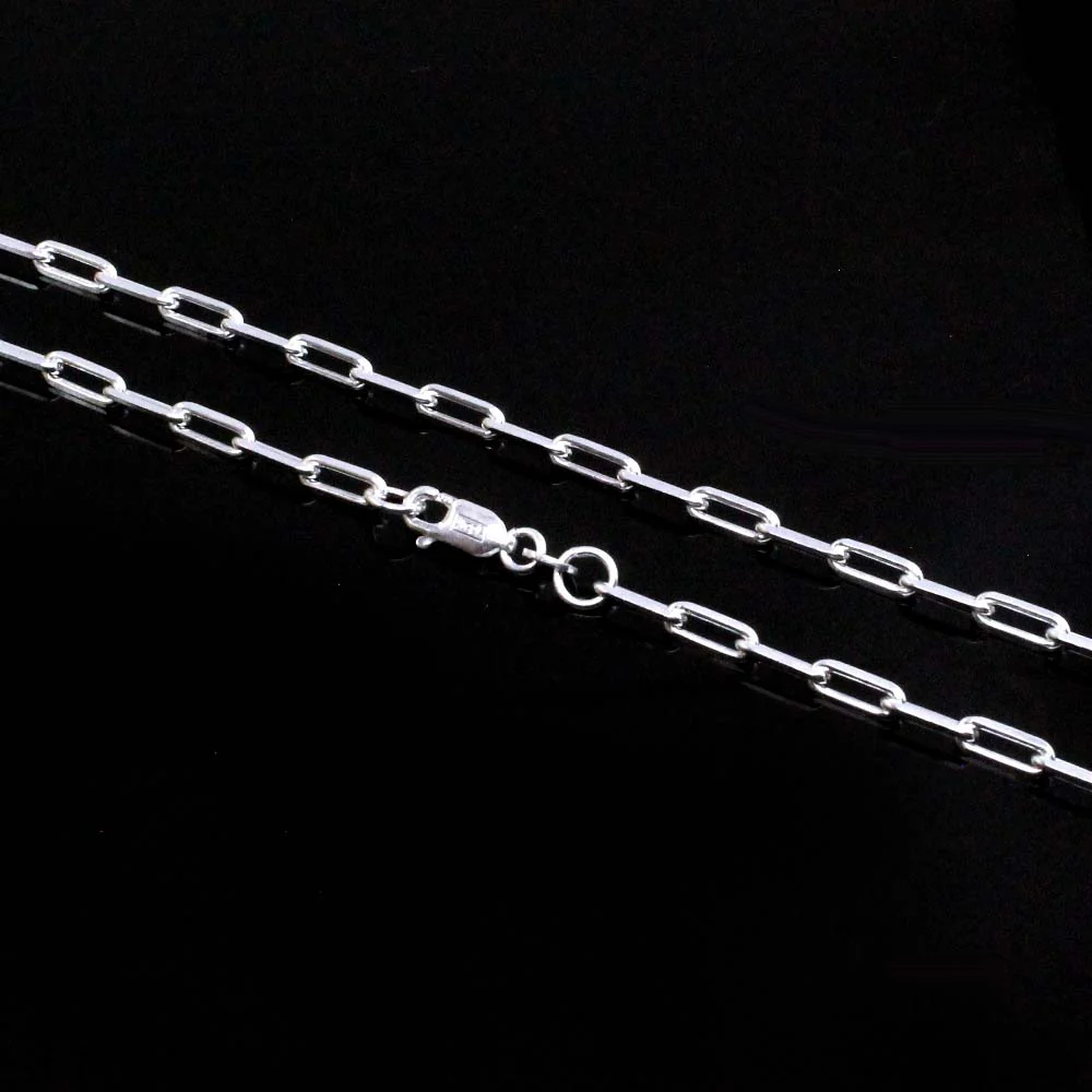 Real Solid Silver Indian Box Style Chain 20" Neck Chain - Image 4