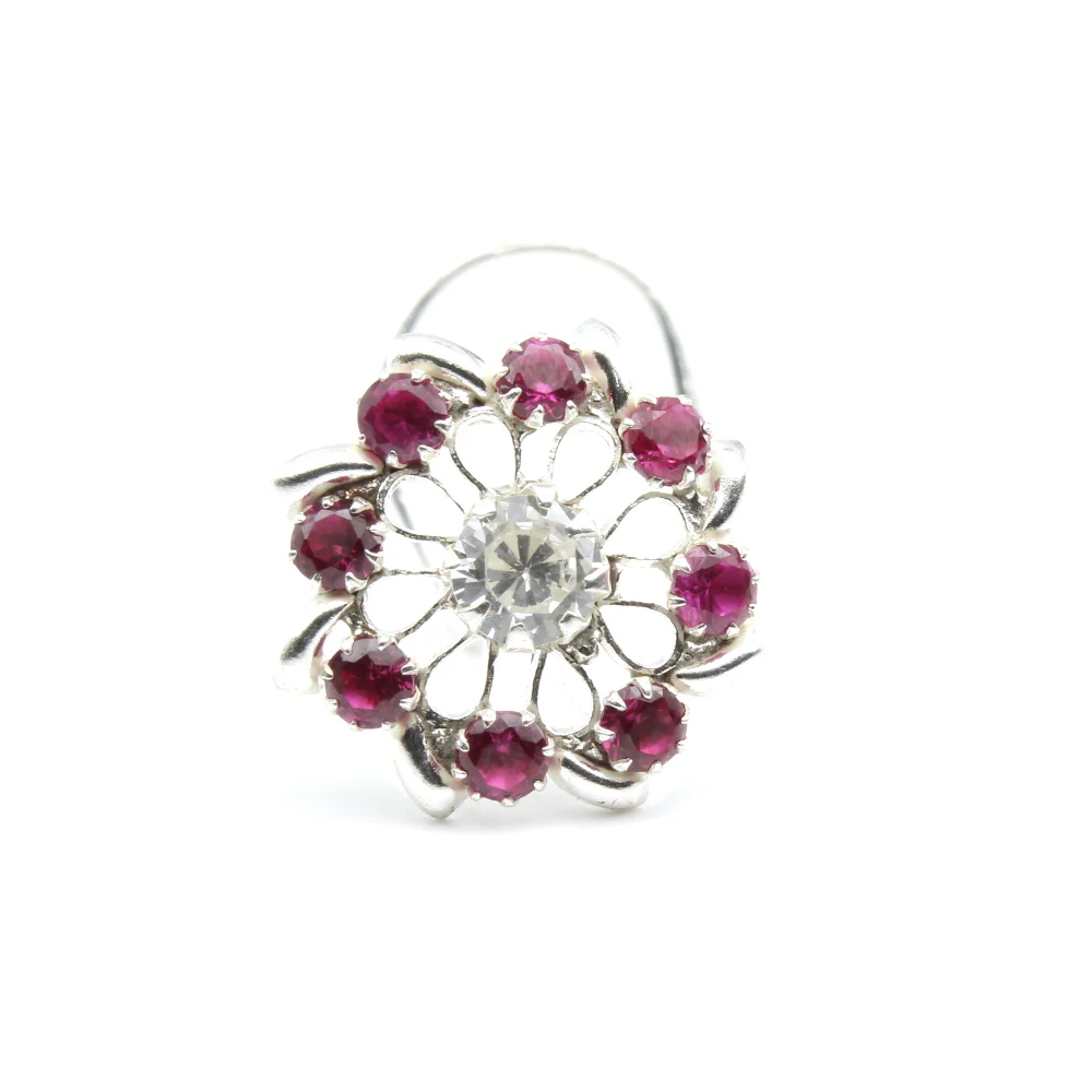 Berry Cluster Luxury Silver Nose Piercing - Image 2