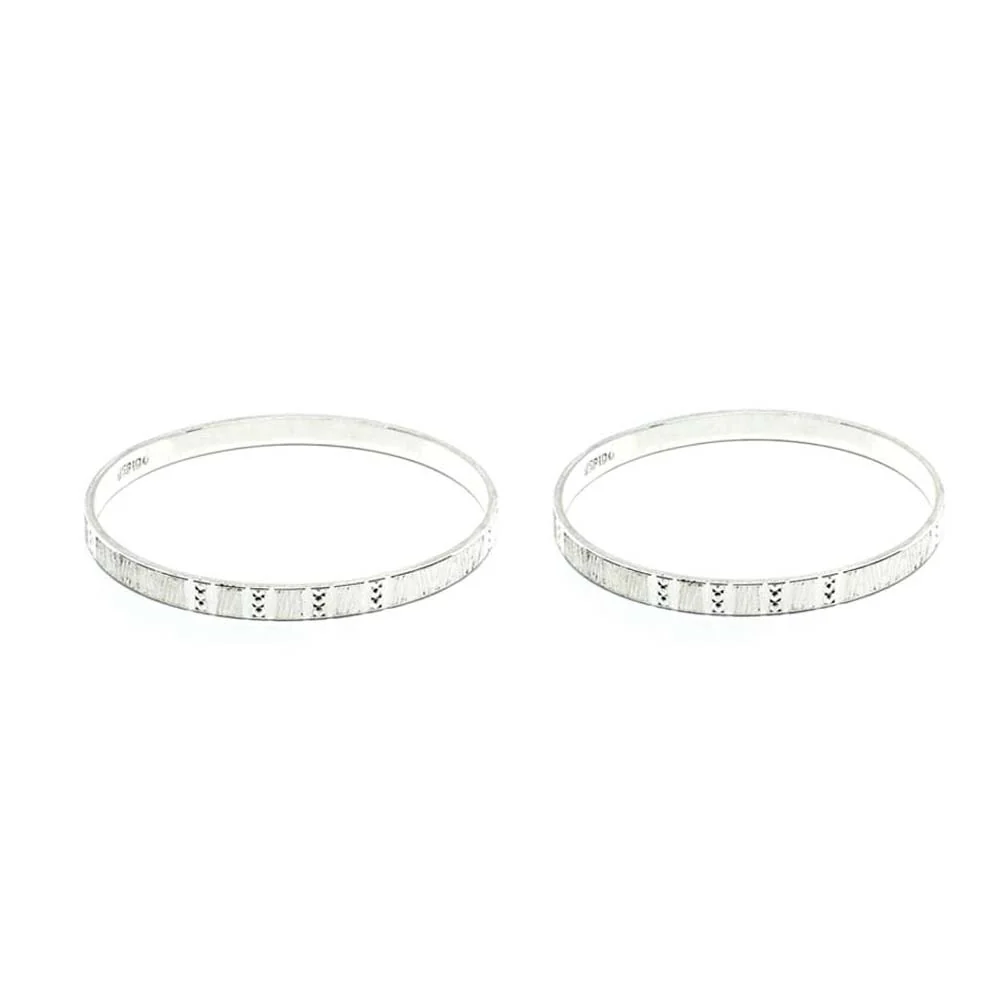 Real Solid Silver Women Bangles Bracelet (Kangan)-Pair - Image 3